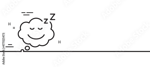 Sleep line icon. Night rest sign. Comic speech bubble with smile symbol. Minimal line illustration background. Sleep line icon pattern banner. White web template concept. Vector