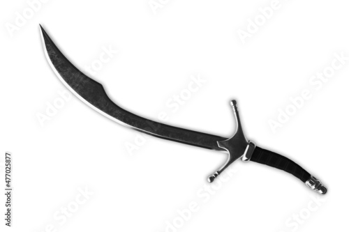 Photos Scimitar Sword - saber in the middle east on white background 3d illustration
