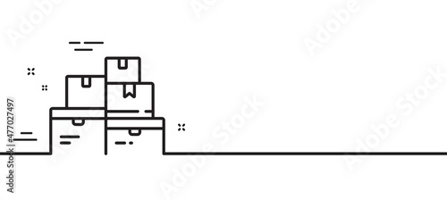 Wholesale goods line icon. Warehouse boxes sign. Logistic inventory symbol. Minimal line illustration background. Wholesale goods line icon pattern banner. White web template concept. Vector