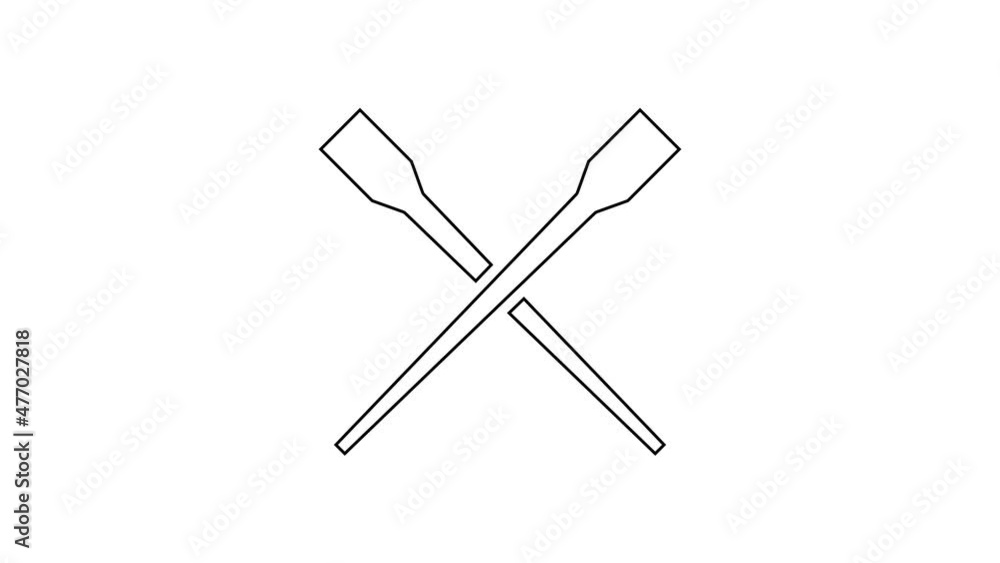 Black line Food chopsticks icon isolated on white background. Wooden Korean sticks for Asian dishes. Oriental utensils. 4K Video motion graphic animation Black line Food chopsticks icon isolated on white background. Wooden Korean sticks for Asian dishes. Oriental utensils. 4K Video motion graphic animation