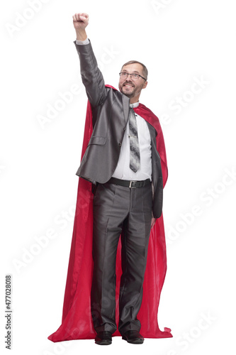 businessman in a superhero Cape. isolated on a white background.