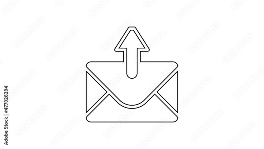 Black line Mail and e-mail icon isolated on white background. Envelope symbol e-mail. Email message sign. 4K Video motion graphic animation Black line Mail and e-mail icon isolated on white background. Envelope symbol e-mail. Email message sign. 4K Video motion graphic animation