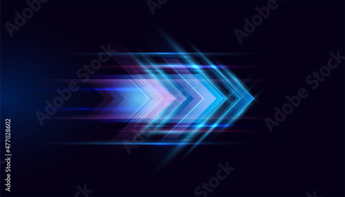 Modern abstract high-speed movement. Colorful dynamic motion on blue background. Movement technology pattern for banner or poster design background concept.