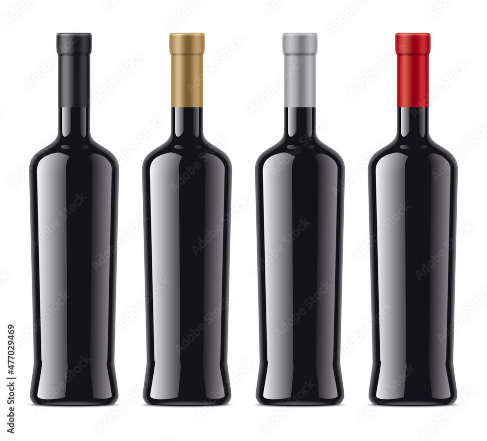 Black Bottles with color Foil. Black Bottles with color Foil.