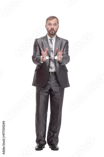 businessman in handcuffs. isolated on a white background.