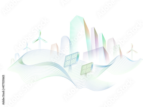 Curve Wavy Line life 2 with ECO element shows the environmental protection vector illustration graphic EPS 10