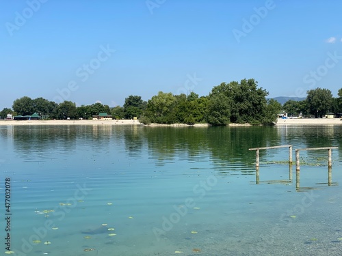 Jarun - small lake or Jarun's small lake and Island of love during the summer, Zagreb - Croatia (Jarun - malo jezero ili Jarunsko malo jezero i Otok ljubavi tijekom ljeta (RŠC Jarun), Zagreb) photo
