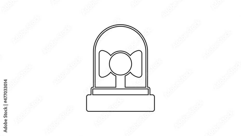 Black line Ringing alarm bell icon isolated on white background. Fire alarm system. Service bell, handbell sign, notification symbol. 4K Video motion graphic animation Black line Ringing alarm bell icon isolated on white background. Fire alarm system. Service bell, handbell sign, notification symbol. 4K Video motion graphic animation