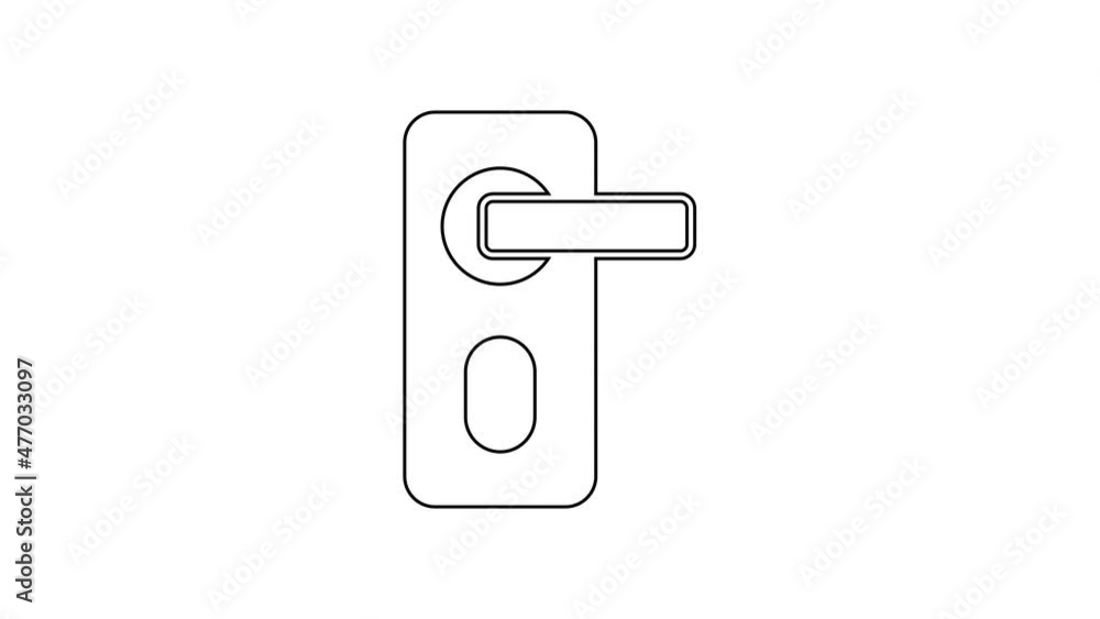 Black line Fingerprint door lock icon isolated on white background. ID app icon. Identification sign. Touch id. 4K Video motion graphic animation Black line Fingerprint door lock icon isolated on white background. ID app icon. Identification sign. Touch id. 4K Video motion graphic animation
