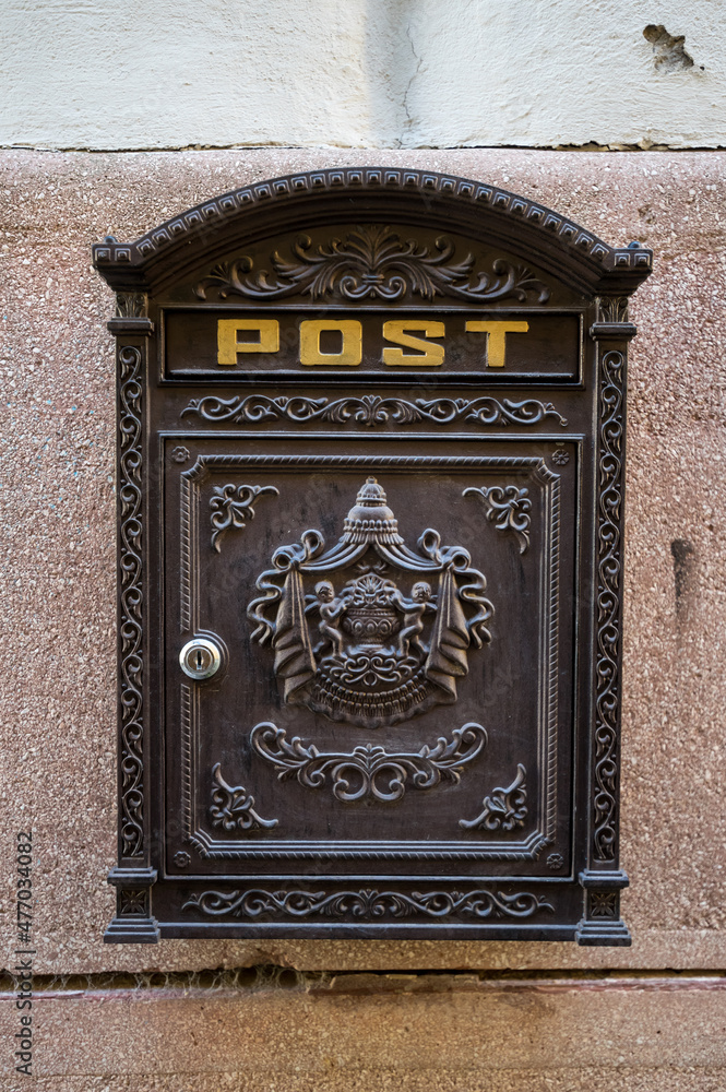 Post box on the wall of the old house in Budapest