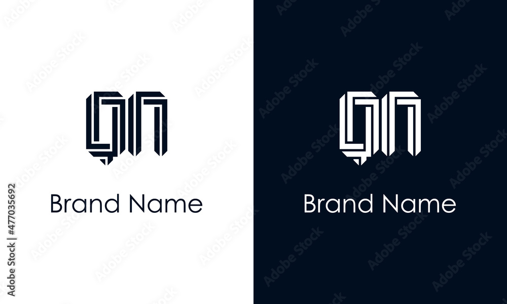 Minimalist abstract letter QN logo.