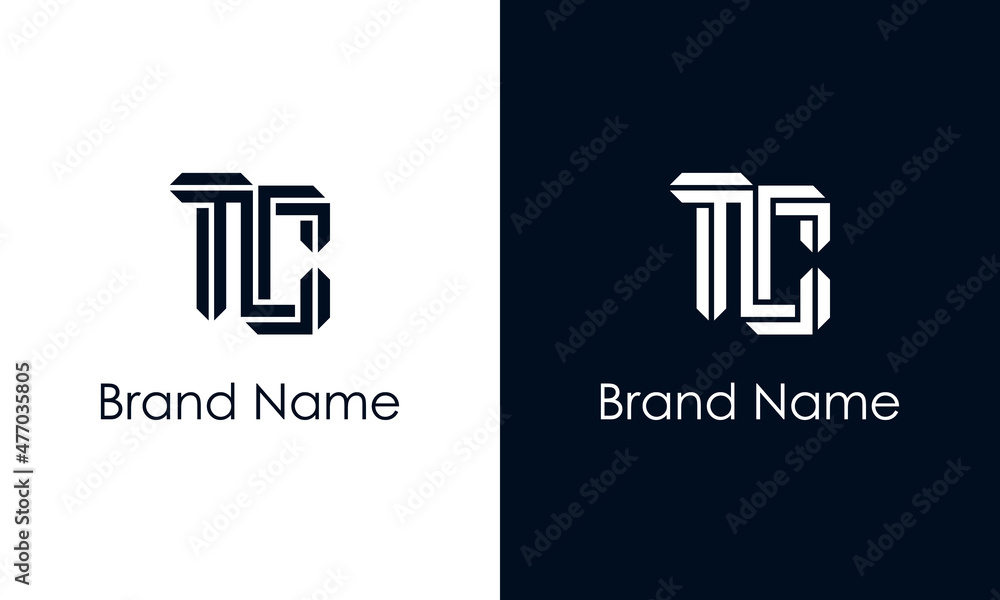 Minimalist abstract letter TC logo.