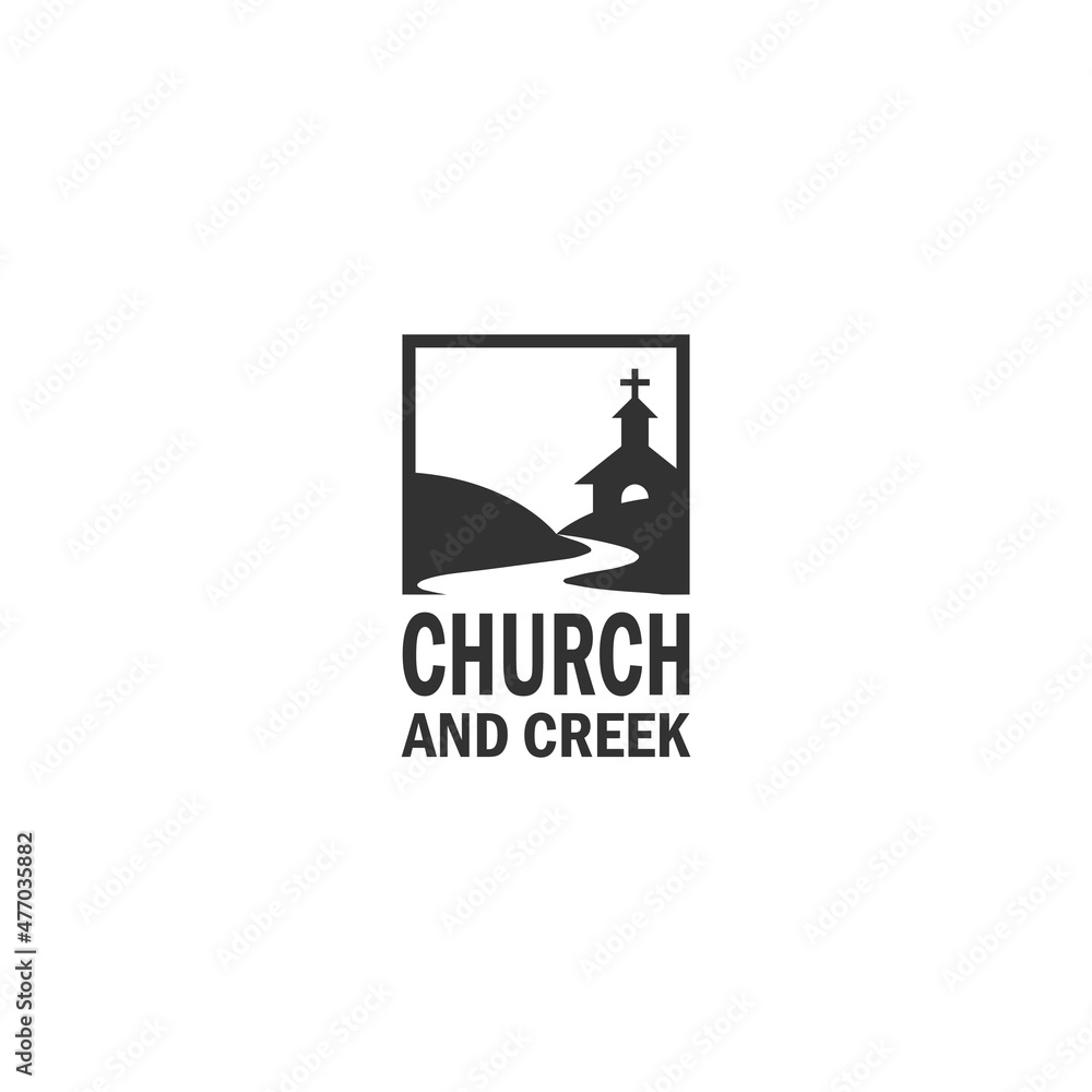 Creek and church logo design