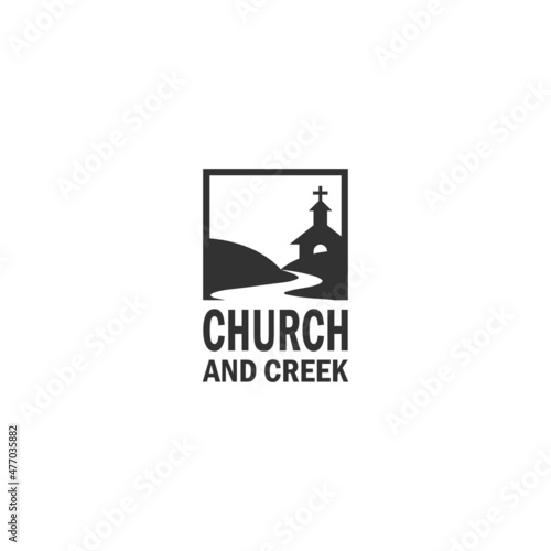 Creek and church logo design