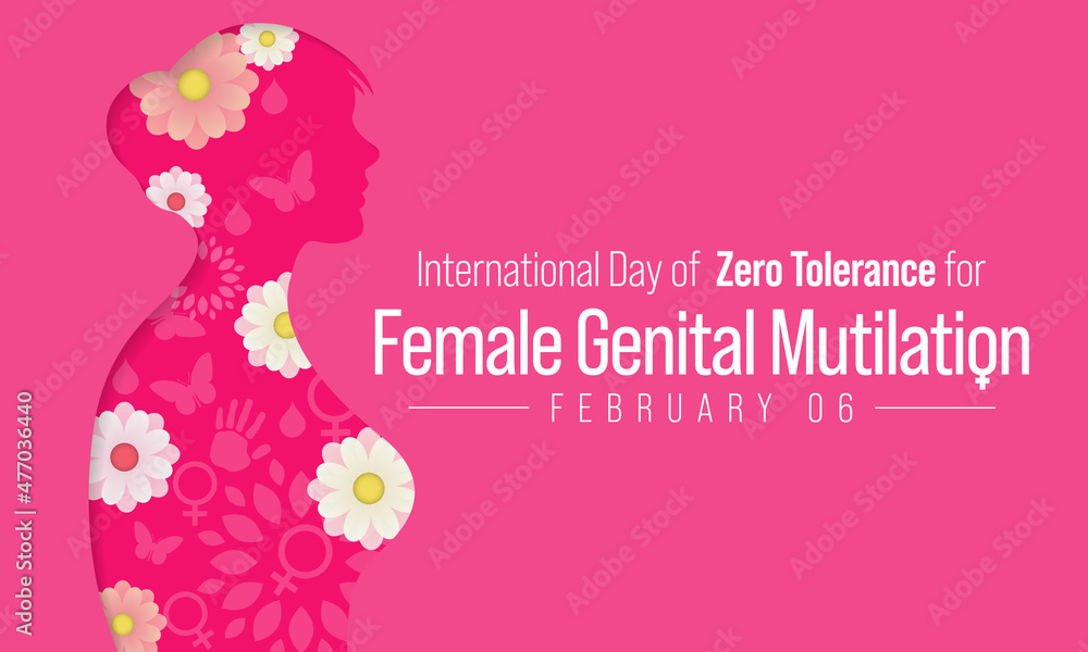 International Day of Zero Tolerance for Female Genital Mutilation (FGM) is observed every year on February 6, Vector illustration