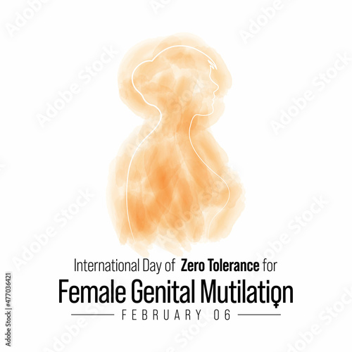International Day of Zero Tolerance for Female Genital Mutilation (FGM) is observed every year on February 6, Vector illustration