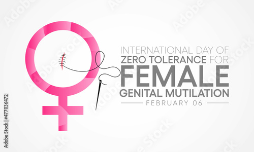 International Day of Zero Tolerance for Female Genital Mutilation (FGM) is observed every year on February 6, Vector illustration