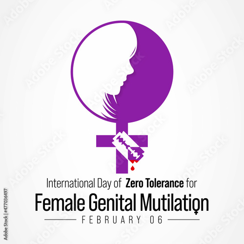 International Day of Zero Tolerance for Female Genital Mutilation (FGM) is observed every year on February 6, Vector illustration