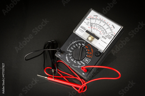 Obraz na plátně an analog multimeter with test leads - voltmeter, ammeter and ohmmeter isolated