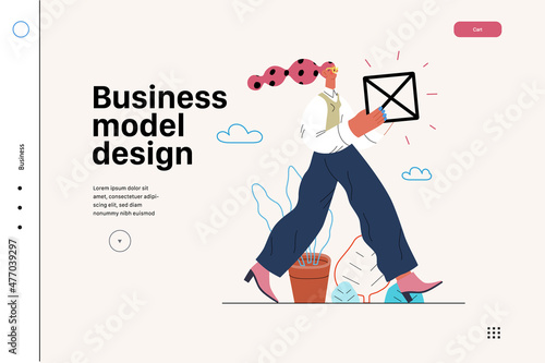 Startup illustration, website landing template. Concept of building new business