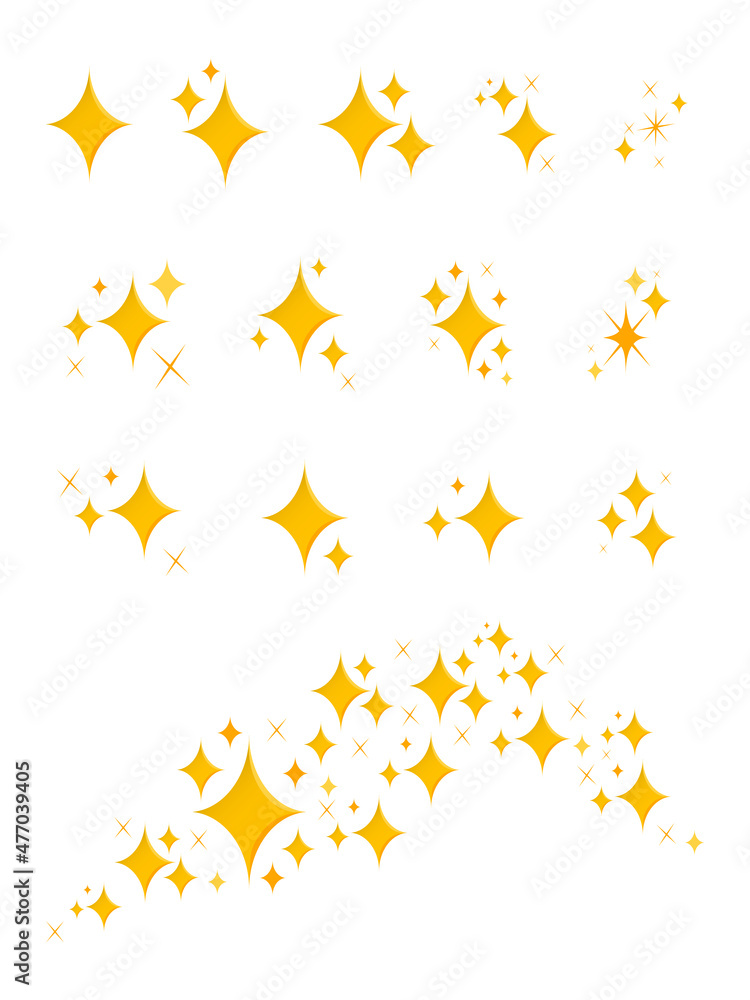 Set of sparkles star icons. Emoji star icon.Bright firework.Light icon set.Shine sparkle icon