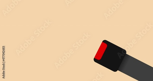 Car seat belt fastened and unfastened, 4k video, animated and animation. Automotive, driving and safety, alpha matte channel, motion design and footage.