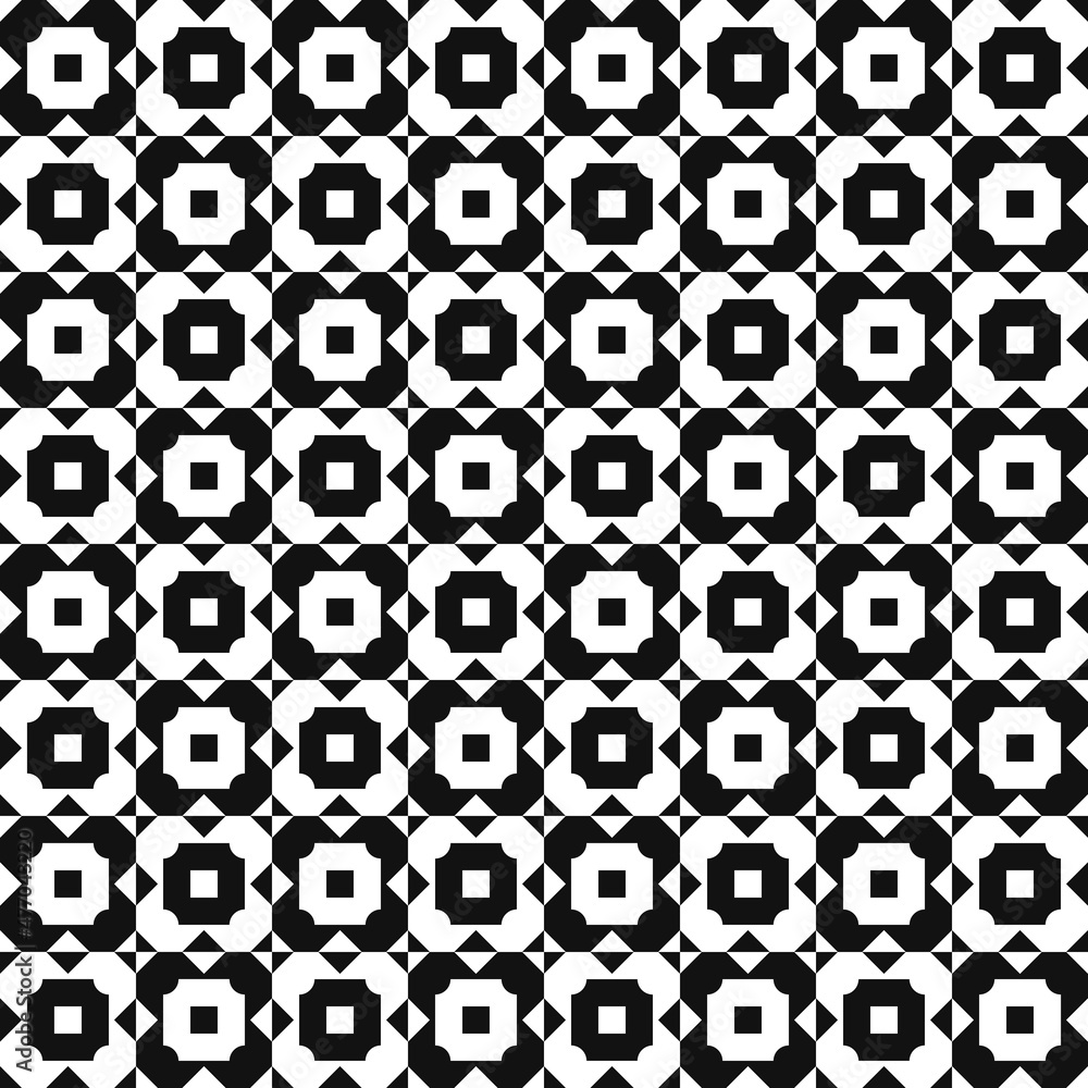A black and white checkerboard pattern with the same pattern on every square.