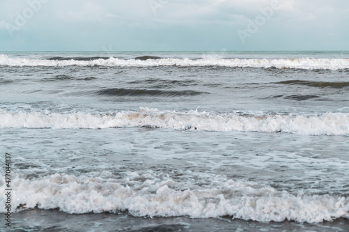 Sea waves from the beach