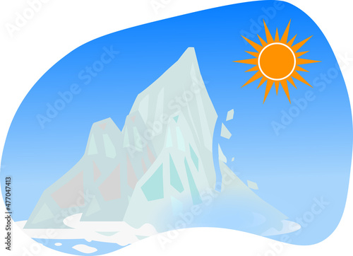 地球温暖化で溶け出す氷山