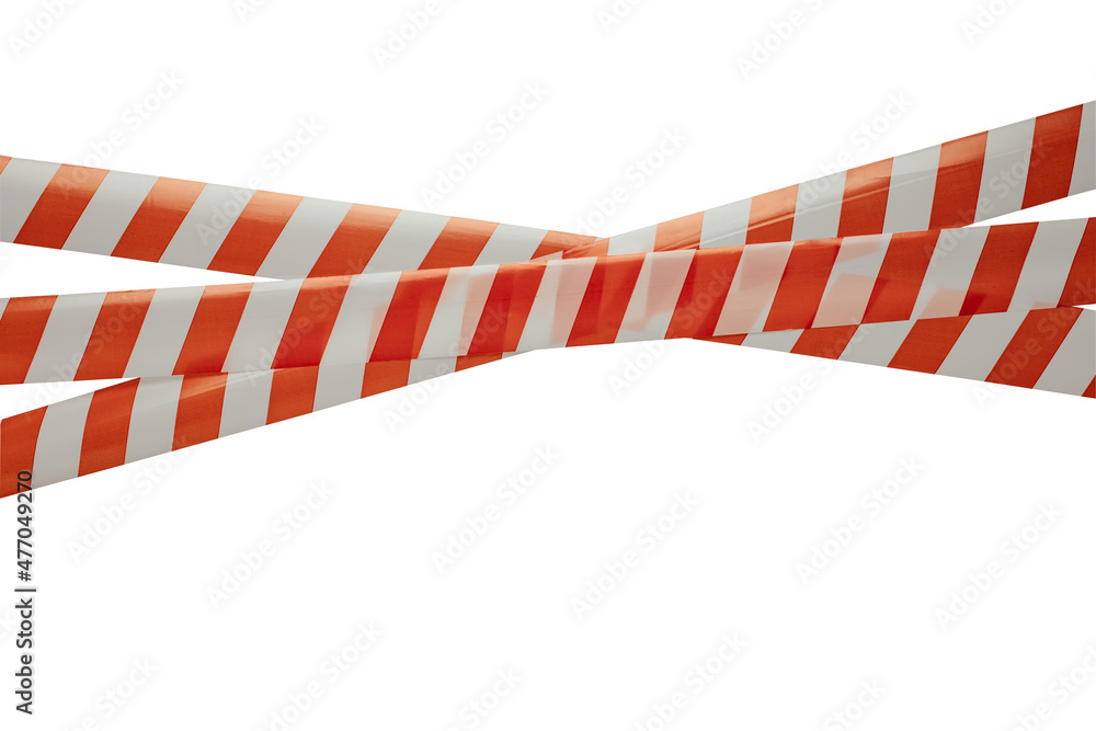 Red and white tape protecting from danger isolated on a white background Red and white tape protecting from danger isolated on a white background