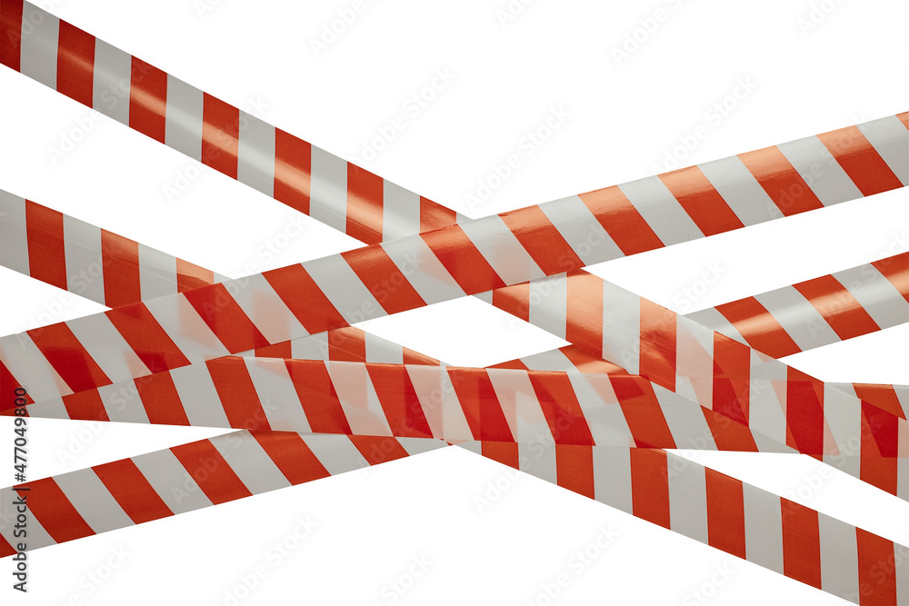Red and white tape protecting from danger isolated on a white background Red and white tape protecting from danger isolated on a white background
