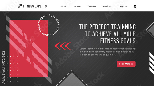 flat design fitness landing page abstract design vector illustration