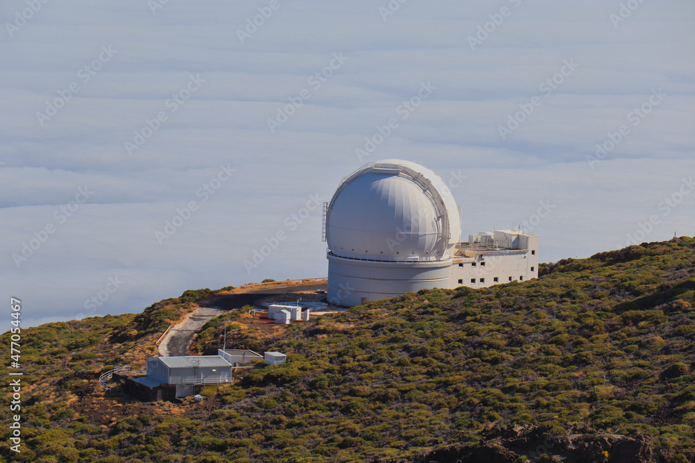 observatory above clouds on a mountain on la Palma observatory above clouds on a mountain on la Palma