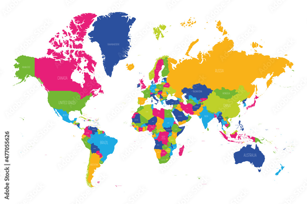 Blue political map of World. Blue political map of World.