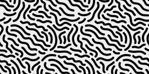 Papier peint photo Noir et blanc patrons Doodle minimaliste formes basiques monochromes  © Dedraw Studio