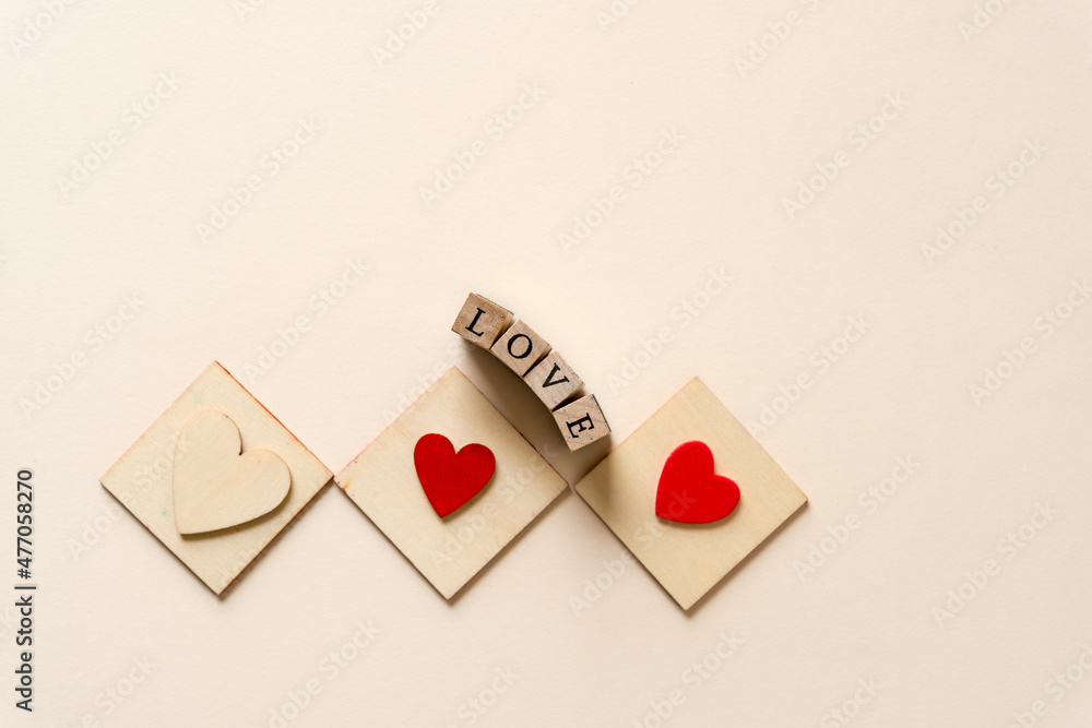 Obraz premium love with grungy red hearts and squares