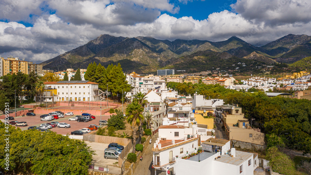 Marbella,Spain,Costa del sol. Aerial photo from drone to the city of Marbella.(Series)
