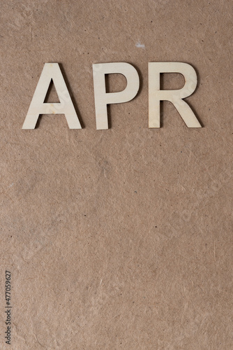 abbreviation of the month april in wood letters