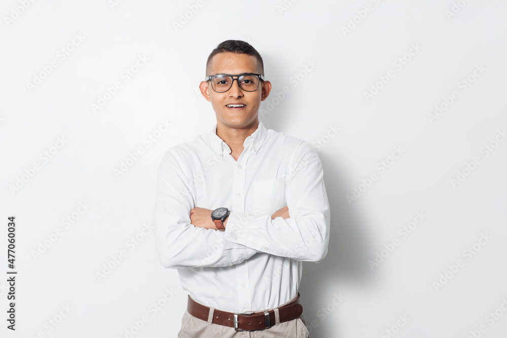 Business professional latin american man with crossed arms, entrepreneur concept. Business professional latin american man with crossed arms, entrepreneur concept.