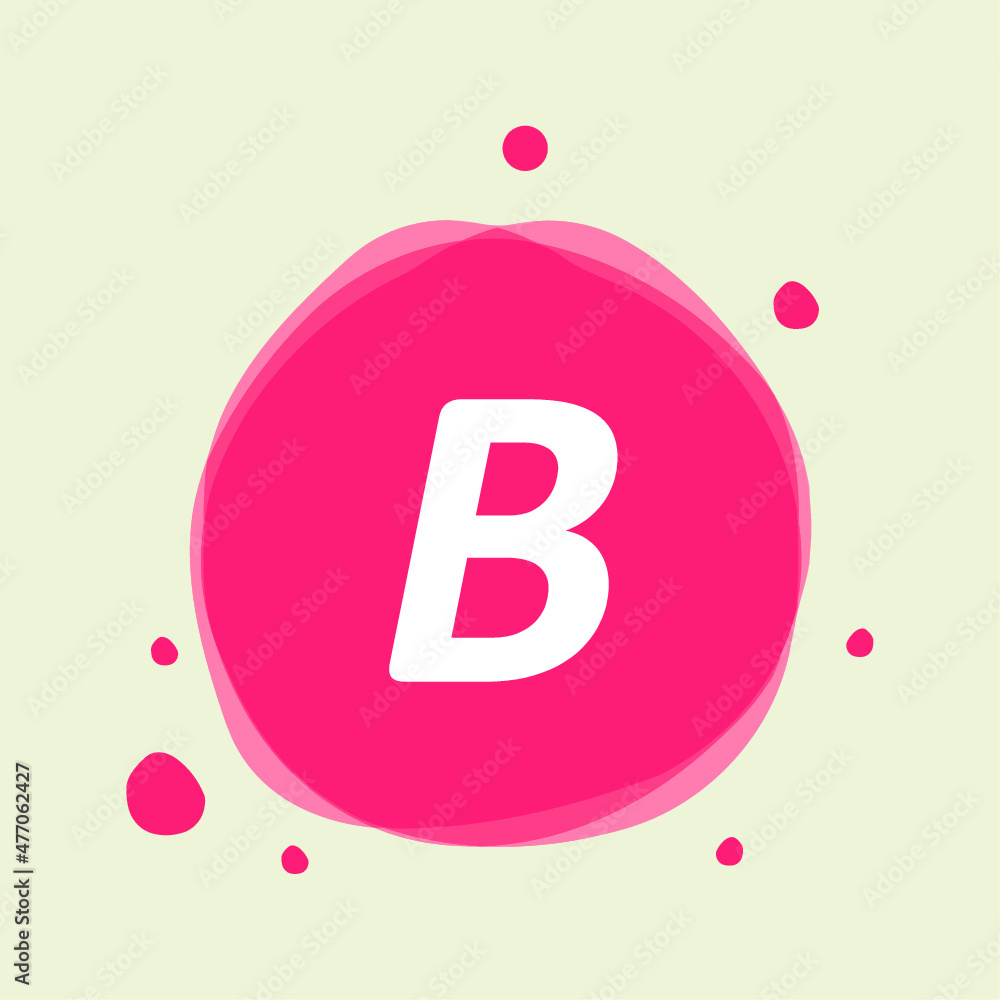 dots letter b in abstract fluid pink background vector design. dots letter b in abstract fluid pink background vector design.