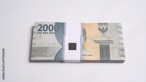 Indonesian Rupiah the official currency of Indonesia. Business and finance concept, Uang 2000 Rupiah, Bank Indonesia