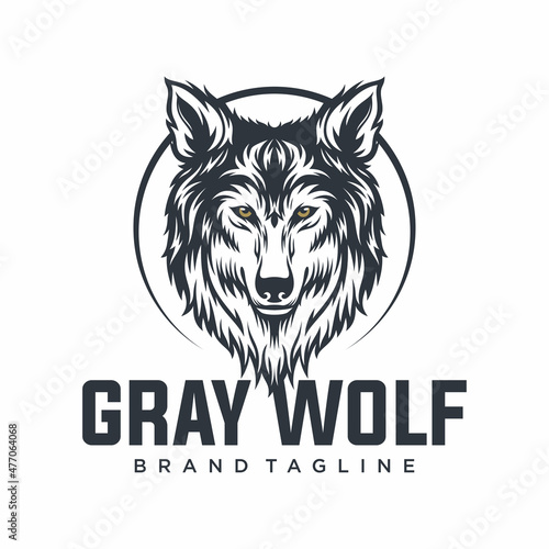 Wolf head logo design vector illustration