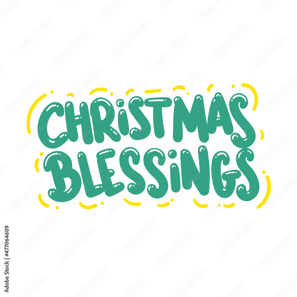 Obraz premium christmas blessings quote text typography design graphic vector illustration