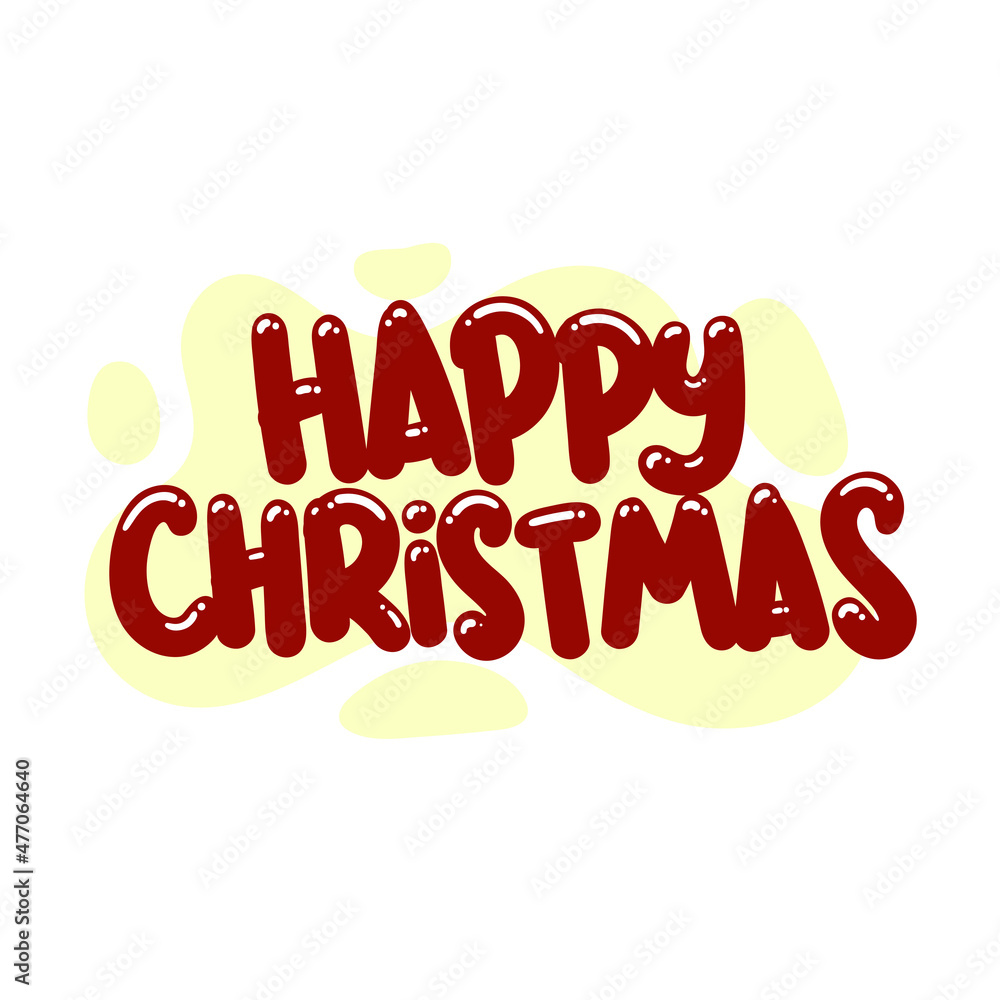 Naklejka premium happy christmas quote text typography design graphic vector illustration
