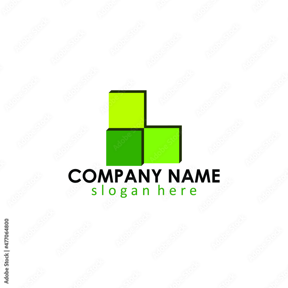 Logo 3 box simple gree Logo 3 box simple gree
