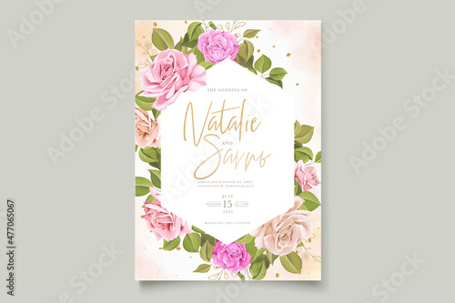 hand drawn watercolor floral wedding card set © lukasdedi