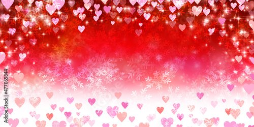 バレンタイン　ハート　雪　背景
