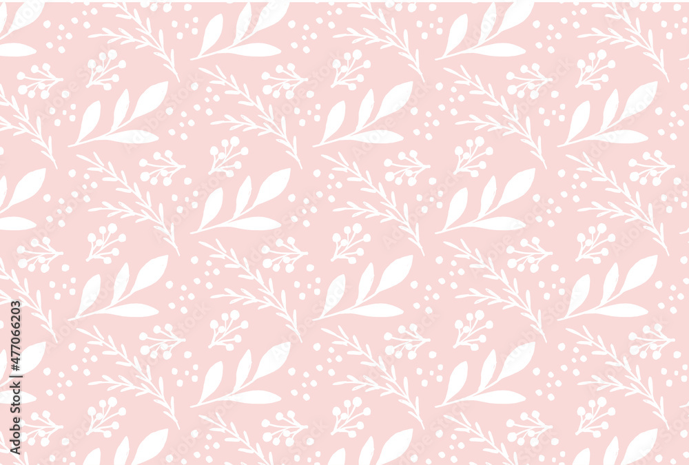 Obraz premium 白のミモザの花柄のピンク背景の壁紙 