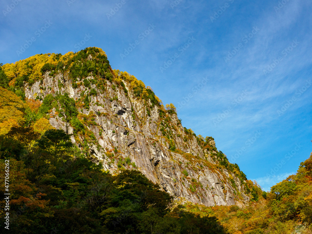 Fototapeta premium 北アルプス黒部峡谷下の廊下丸山東壁