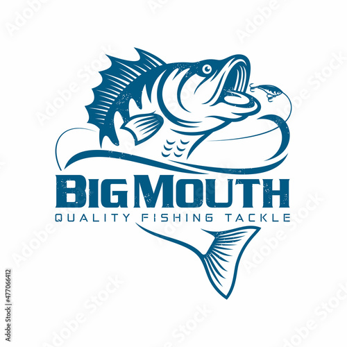 Fishing logo design template illustration . Sport fishing Logo